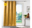 Lot De 2 Rideaux 100% Occultant 135 X 240 Cm Velours Frappé Anthéa Jaune Ocre