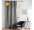 Lot De 2 Rideau Tamisant 135 X 260 Cm Velours Uni Novana Anthracite