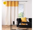 Lot De 2  Rideaux Tamisant 140 X 240 Cm Coton Recyclé + Fils Coupés Linechic Jaune