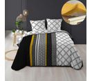 Pack Housse De Couette 220 X 240 Cm Dakota + Drap Housse 140 X 190 Jaune