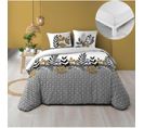 Pack Housse De Couette 220 X 240 Cm Catalia + Drap Housse 140 X 190 Blanc