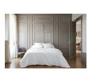 Pack Housse De Couette 240 X 220 Cm Bambou De Satin 120 Fils Salomé + Drap Housse 140 X 190 Cm Blanc