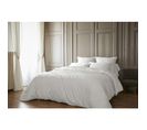 Pack Housse De Couette 260 X 240 Cm Bambou De Satin 120 Fils Salomé + Drap Housse 160 X 200 Cm Blanc