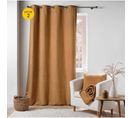 Lot De 2 Rideaux Tamisant à Oeillets 140 X 240 Cm Bouclette Wooly Camel