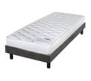 Matelas Et Sommier 90x190 Mousse - Marly - Soutien Ferme - Sommier Démonté - Béton