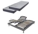 Ensemble Relaxation S62 + Matelas Mousse Myriade - 5 Zones - 2x90x200 - Gris