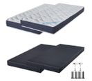 Matelas Mousse + Sommier Sr9 Deco 2x90x200 Melior - H. 20 Cm - Soutien Ferme