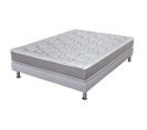 Matelas Ressort + Sommier Gris Clair 160x200 Remat - Hauteur 23 Cm - Soutien Ferme