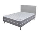 Matelas + Sommier + Tete Gris Clair 140x190 Ryad - Hauteur 20 Cm - Soutien Très Ferme