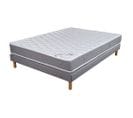 Matelas Ressort + Sommier Gris Clair 140x190 Ryad - Hauteur 20 Cm - Soutien Très Ferme