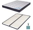 Matelas Mousse + Sommier Métal Démonté 140x190 Melior - Hauteur 20 Cm - Soutien Ferme