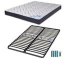 Matelas Mousse + Sommier Métal C223 140x190 Melior - Hauteur 20 Cm - Soutien Ferme