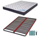 Matelas Mousse + Sommier Métal C39 140x200 Melior - Hauteur 20 Cm - Soutien Ferme