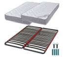 Matelas Mousse + Sommier Métal C39 2x90x190 Wave - Hauteur 19 Cm - Soutien Ferme