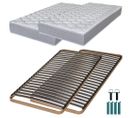 Matelas Mousse + Sommier Métal C224 2x90x190 Madere - Hauteur 24 Cm - Soutien Ferme