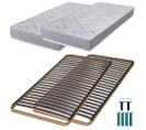 Matelas Mousse + Sommier Métal C224 2x90x190 Maryland - Hauteur 20 Cm - Soutien Ferme