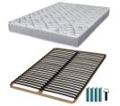 Matelas Mousse + Sommier Métal C224 140x190 Maryland - Hauteur 20 Cm - Soutien Ferme