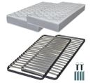 Matelas Mousse + Sommier Métal C220 2x90x190 Madere - Hauteur 24 Cm - Soutien Ferme