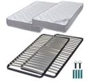 Matelas Mousse + Sommier Métal C220 2x90x200 Wave - Hauteur 19 Cm - Soutien Ferme