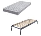 Lit Gigogne + Matelas Morgan - 90x190 - Mousse - 20 Lattes Bois - Gain De Place