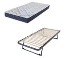 Sommier Gigogne + Matelas Melior - 90x190 - Mousse - 20 Lattes Bois - Gain De Place