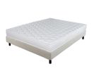 Matelas Et Sommier 160x200 Mousse - Newkit - Soutien Medium - Sommier Démonté - Crème