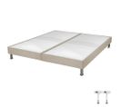 Sommier Tapissier+pieds Omega Sahara 2x90x200 Lattes Bois - H.15 Cm - Made In France