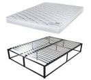 Sommier Démontable Surélevé Kit27 + Matelas Marly - 40 Lattes Bois - Gain De Place