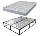 Sommier Démontable Surélevé Kit27 + Matelas Maryland - 40 Lattes Bois - Gain De Place