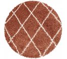 Berbere - Tapis Rond De Style Berbère - Terra Et Ivoire 200 X 200 Cm