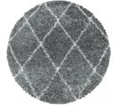 Berbere - Tapis Rond De Style Berbère - Gris Et Blanc 120 X 120 Cm