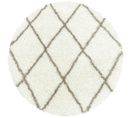 Berbere - Tapis Rond De Style Berbère - Ivoire Et Beige 160 X 160 Cm