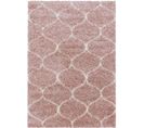 Salma - Tapis à Poils Longs Et Motifs Alhambra - Rose Et Blanc 280 X 370 Cm