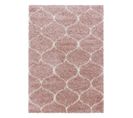 Salma - Tapis à Poils Longs Et Motifs Alhambra - Rose Et Blanc 200 X 290 Cm