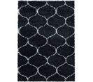 Salma - Tapis à Poils Longs Et Motifs Alhambra - Noir Et Blanc 200 X 290 Cm