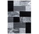 Monica - Tapis Effet Patchwork De Matières - Noir Et Gris 160 X 230 Cm