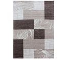 Monica - Tapis Effet Patchwork De Matières - Marron Et Beige 120 X 170 Cm