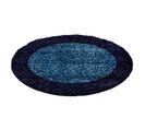 Shaggy - Tapis à Bordures Rond - Bleu Foncé 120 X 120 Cm