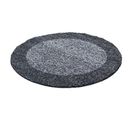 Shaggy - Tapis à Bordures Rond - Gris 120 X 120 Cm