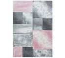 Aquarelle - Tapis Géométrique Effet Vieilli - Rose Et Gris 160 X 230 Cm