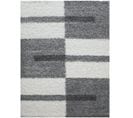 Roma - Tapis Shaggy à Motifs Traits - Gris Clair Et Ivoire 240 X 340 Cm