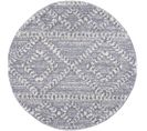 Adam - Tapis Rond à Poils Longs Et Relief Gris 200x200cm