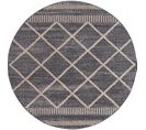 Flät - Tapis Rond Géométrique Tressées Gris Et Crème 120x120cm