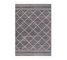 Flät - Tapis Géométrique à Franges Tressées Gris Et Crème 200x290cm