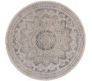 Flät - Tapis Rond Scandinave Tressées Crème Et Gris 200x200cm