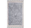 Tapis Boho Chic à Franges Tressées Grisbleu 200x290cm