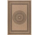 Tapis De Salon Naturel Aspect Jute Motifs Géométrique Beige Et Noir 280x370cm