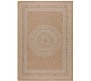 Tapis De Salon Naturel Aspect Jute Motifs Géométrique Beige Et Crème 280x370cm