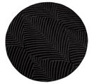 Tara - Tapis Rond à Relief Palmier Couleur Uni Noir 200x200cm