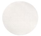 Tara - Tapis Rond à Relief Palmier Couleur Uni Blanc 200x200cm